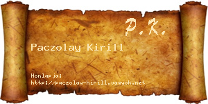 Paczolay Kirill névjegykártya